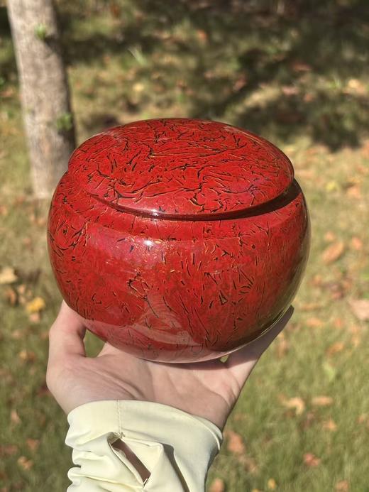 三希堂  流霞系列  中国红大漆茶罐 商品图0