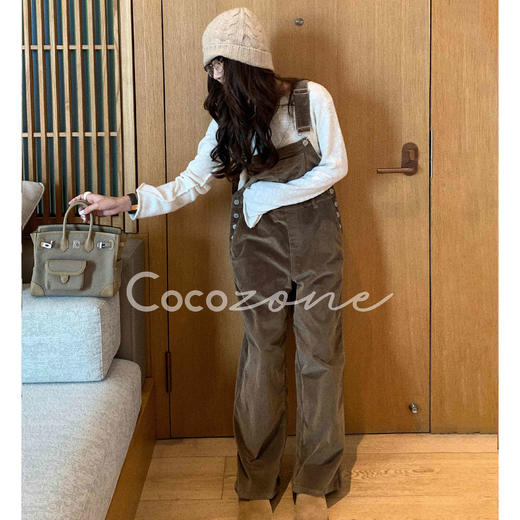 COCO ZONE 刘一一  简约复古经典工装风背带裤 CD1A1347 商品图1