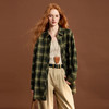三彩2025冬季新款格纹衬衫翻领宽松衬衣磨毛休闲叠穿Z 商品缩略图2