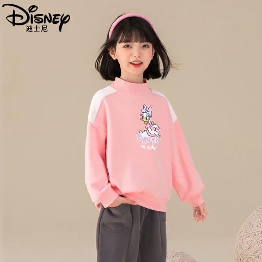 迪士尼女童加绒卫衣秋冬2023新款冬季加厚儿童上衣洋气小女孩衣服 商品图4
