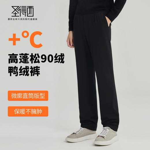 【抗静电&防泼水】圣得西男士5A级抑菌羽绒裤2025秋新款直筒长裤 商品图1