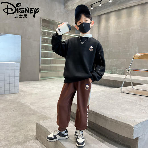 迪士尼男童加绒裤子冬季新款保暖儿童冬装运动裤中厚宽松一体绒潮 商品图6