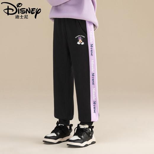 迪士尼女童加绒裤子一体绒儿童运动裤冬季加厚保暖裤洋气大童卫裤 商品图2