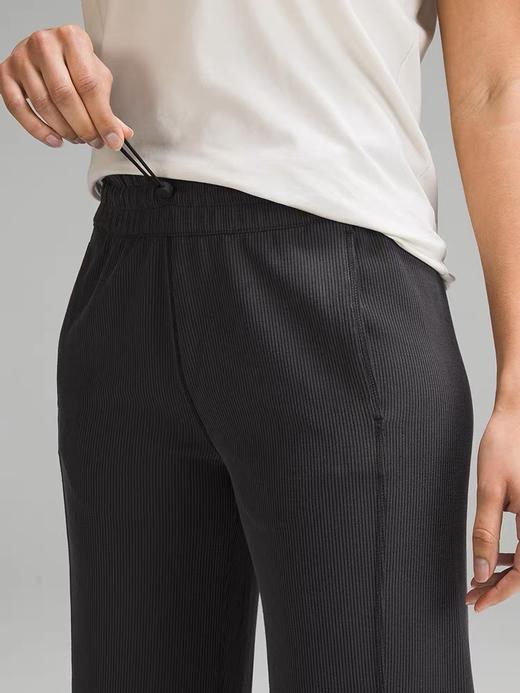 点此购买 lulu露露春秋季女士中腰罗纹直筒阔腿裤 ye 328894 商品图9