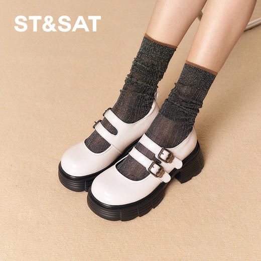 星期六日系甜酷风双扣厚底乐福SSD3111500 商品图2