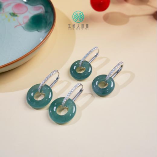 翡翠甜甜圈耳扣约14mm+ 商品图0