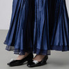 【林栖设计小店】（藏青色/黑色预售12.11）碎钻手工捏褶皱半身裙紫色2025秋季拼真丝休闲文艺新款长裙女1953039 商品缩略图11