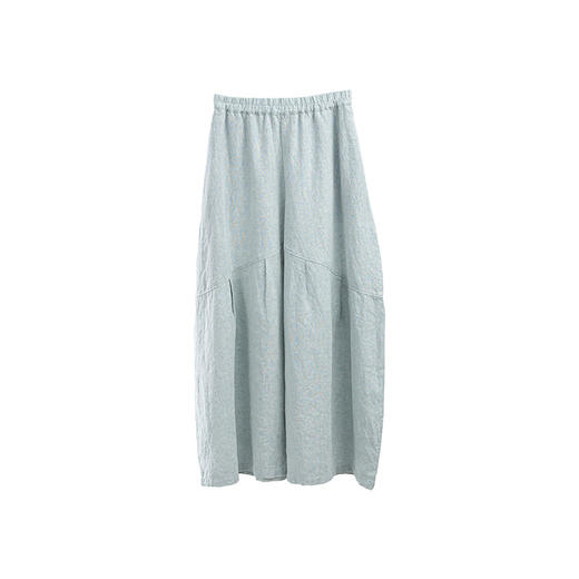 绽放568朵/加厚色织亚麻全腰松紧内抽绳结构感阔腿裤休闲裤女秋冬 商品图3