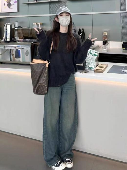 【孤品捡漏】G215黑色破洞针毛衣-喜出 商品图2