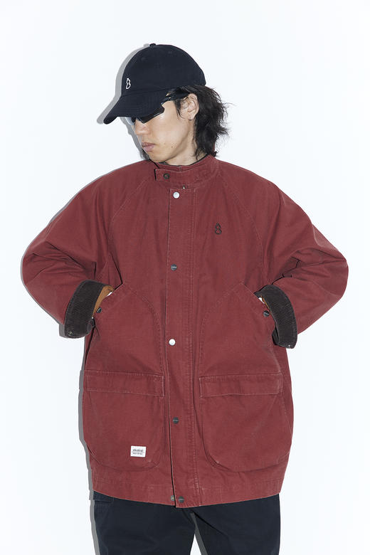 吃茶去chichaqu25全棉洗水做旧翻领夹克宽松复古猎装谷仓工装男女 商品图0