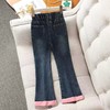 【孤品捡漏】G219女童拼粉色裤口牛仔裤-喜出 商品缩略图1