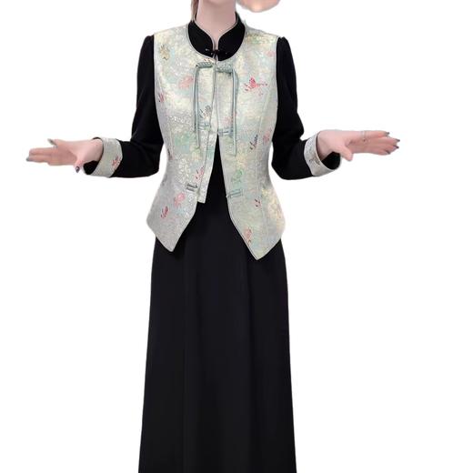 QYM 25A111AL新中式国风马甲套装两件套连衣裙 商品图4