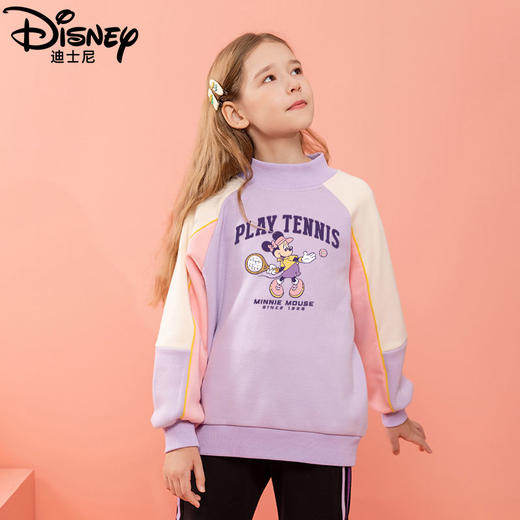 迪士尼女童卫衣冬季加绒加厚新款儿童打底衫女大童保暖衣冬季 商品图3