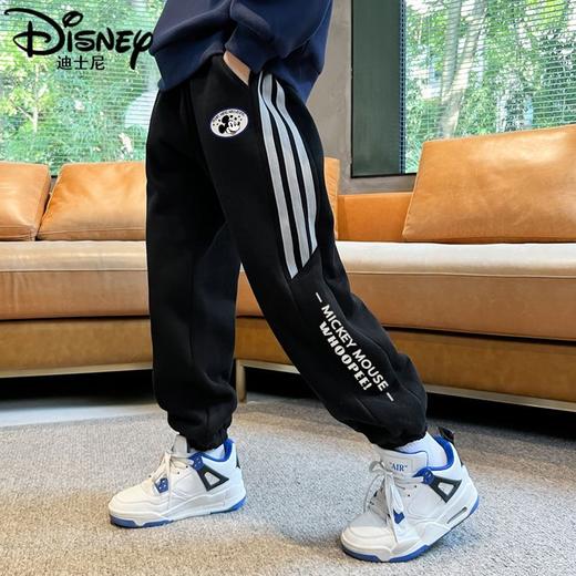 迪士尼男童加绒裤子一体绒儿童加绒裤子加厚男孩保暖裤大童卫裤酷 商品图3