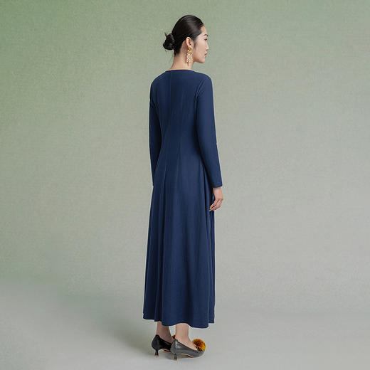 【林栖设计小店】【手工钩花】纯棉连衣裙拼飞片2025秋冬新款多色绣花长裙1954085 商品图4