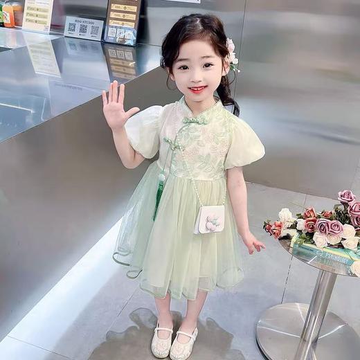 【孤品捡漏】（样衣清）G212女童新中式刺绣国风连衣裙-喜出 商品图1