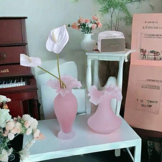 中古芬顿法式粉色玻璃花瓶摆件ins风 客餐厅花瓶插花高级感装饰品 商品图3