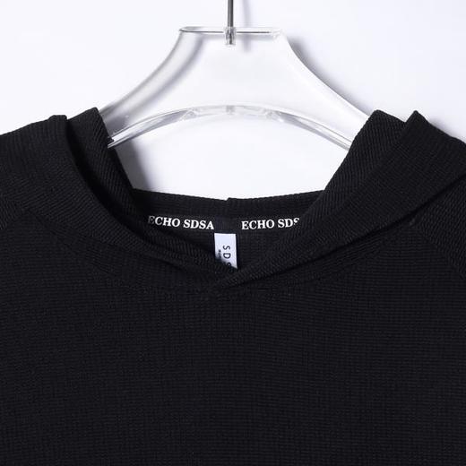 T4685SDSA男士秋冬新款轻奢痞帅男装撞色织带玉米格连帽长袖T恤舒适潮 商品图2