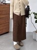 仅限11.11，不参与退 【孤品捡漏】G201灯芯绒后开叉咖色半身裙-喜出 商品缩略图0