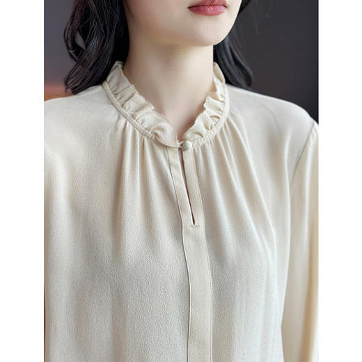 OPH W5215真丝衬衫纯色法式气质上衣时尚百搭 商品图1