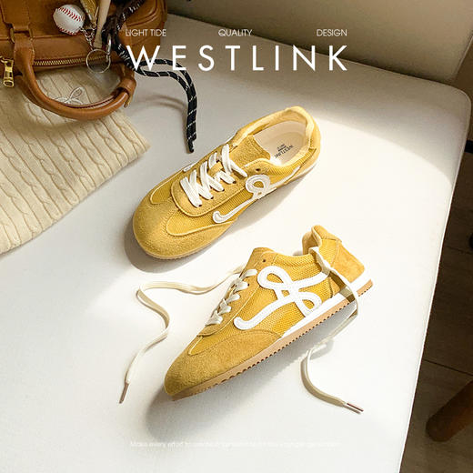 西遇复古德训鞋女新款春夏爆款美式百搭运动鞋轻便休闲鞋D0156606 商品图0