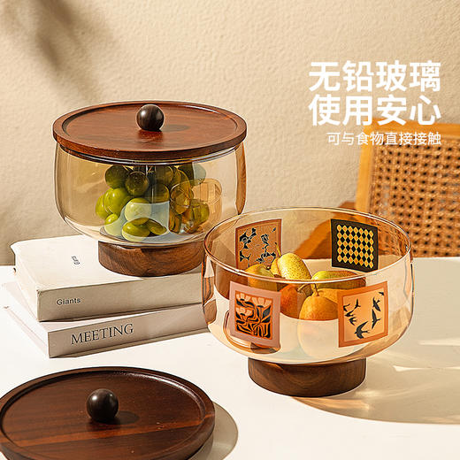 摩登主妇玻璃水果盘客厅茶几家用高端精致高颜值高脚干果盘零食盘 商品图1