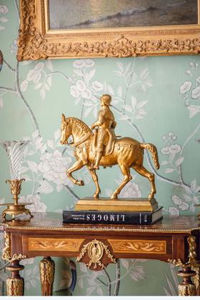 独角鹿西洋古董19世纪法国Barbedienne铸造工坊签名出品文艺复兴大师Andrea del Verrocchio创作青铜鎏金雕塑作品《Bartolomeo Colleoni 骑士塑像》