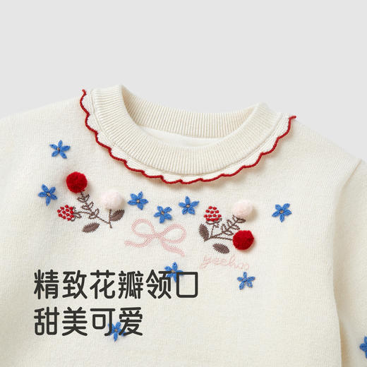 【商场同款】英氏冬季儿童毛衣针织衫毛衫女孩女宝保暖舒适新款 商品图3