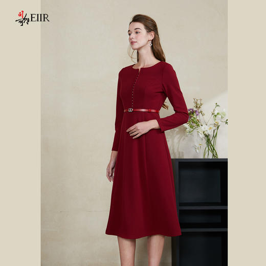 司歌弹力修身秋冬连衣裙EA901363X 商品图0