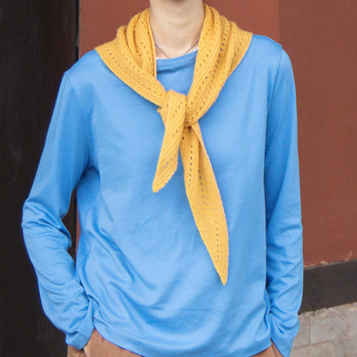 绽放女装KS157朵/镂空针织肌理感一片式高级感系脖三角巾百搭配饰 商品图3