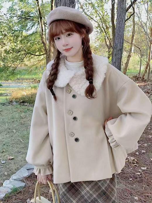 微脏【孤品捡漏】G243米色呢料少女款外套-喜出 商品图0