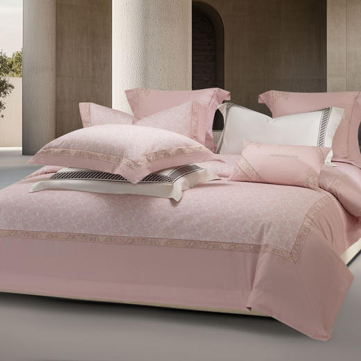 自然醒140支长绒棉磨毛高端绣花四件套100%全棉刺绣被套罩纯棉床单轻奢床上用品4四季GDS 商品图2