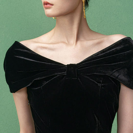 【林栖设计小店】真丝丝绒衬衣蝴蝶结收腰2025秋季新款礼服女1953069 商品图3