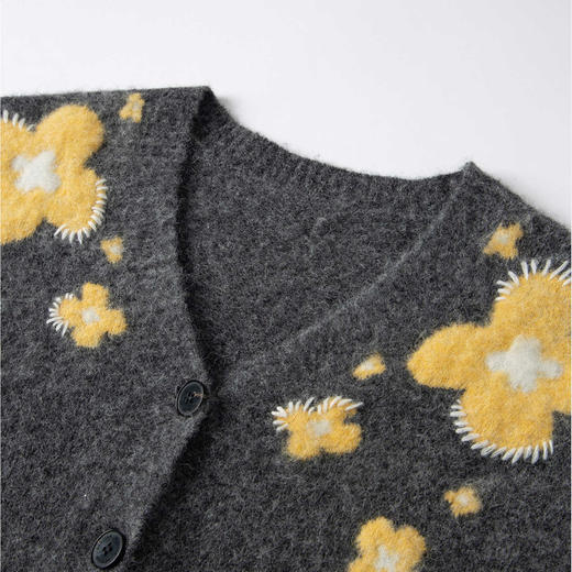 HERLIAN2025年秋季新品女士撞色设计V字领针织开衫 商品图2