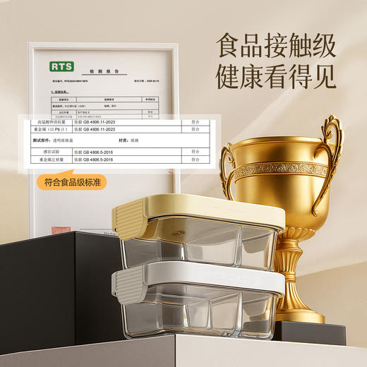 kimscook玻璃饭盒上班族微波炉加热便当盒专用保鲜盒餐盒带盖分隔 商品图2