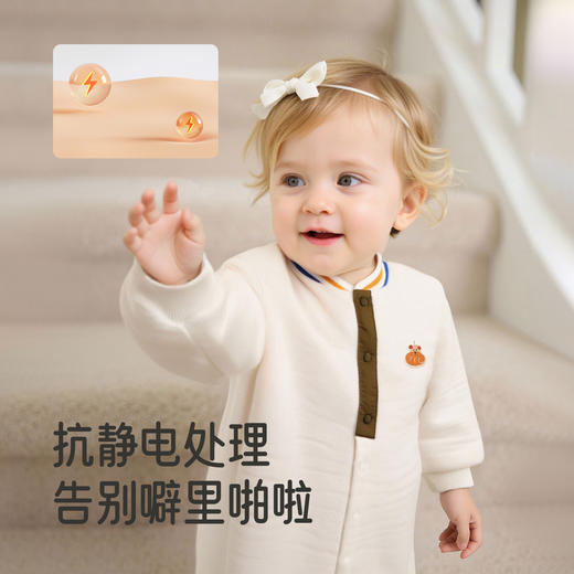 【商场同款】英氏儿童针织爬服哈衣长袖蛤衣男宝宝冬季保暖新款 商品图3