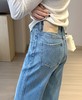 立体竖线软糯四面弹直筒牛仔裤养眼蓝窄版滞留裤 商品缩略图9