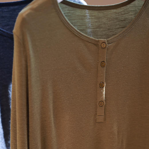 两色羊毛针织长袖T恤 商品图2