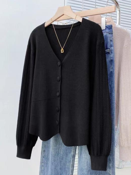 【孤品捡漏】G194黑色针织别致毛衫-喜出 商品图0