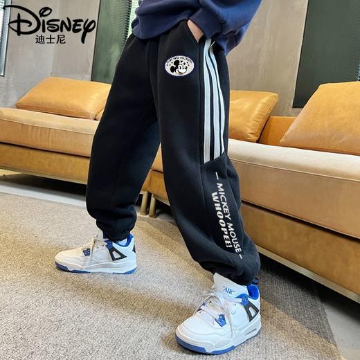 迪士尼男童加绒裤子一体绒儿童加绒裤子加厚男孩保暖裤大童卫裤酷 商品图0