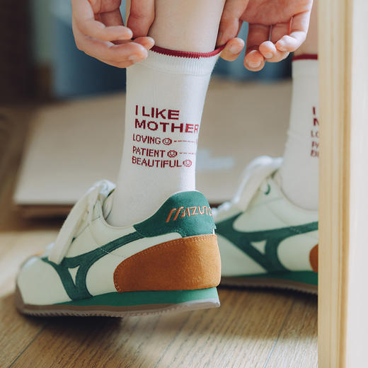 靴下物复古撞色中筒袜春夏薄款精梳棉白色无骨袜子ins潮女士长袜 商品图0