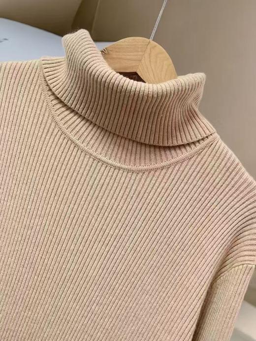 【孤品捡漏】G186浅卡其翻领侧开叉针织连衣裙-喜出 商品图2