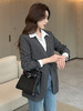 奢姿2025秋季新款气质无领一粒扣西服外套韩版休闲通勤小西装J93337008# 商品缩略图1