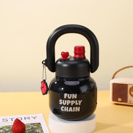 热销316不锈钢双饮拎拎壶双层真空手提大肚保温杯随行吸管吨吨桶 商品图2