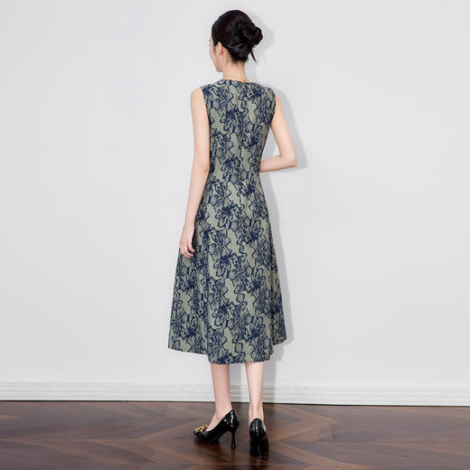 「高货wl」全新升级【铂金会员358/天猫479/差价121】(01236)洛诗琳重工烧花剪花连衣裙2025早秋新款收腰优雅背心裙女 商品图2