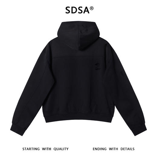 87650SDSA男士春秋新款痞帅男装破洞拉链连帽短款卫衣潮牌宽松开衫上衣 商品图5