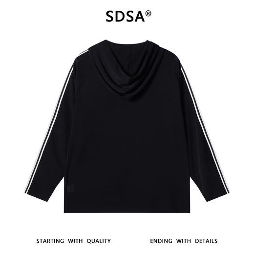 T4685SDSA男士秋冬新款轻奢痞帅男装撞色织带玉米格连帽长袖T恤舒适潮 商品图5