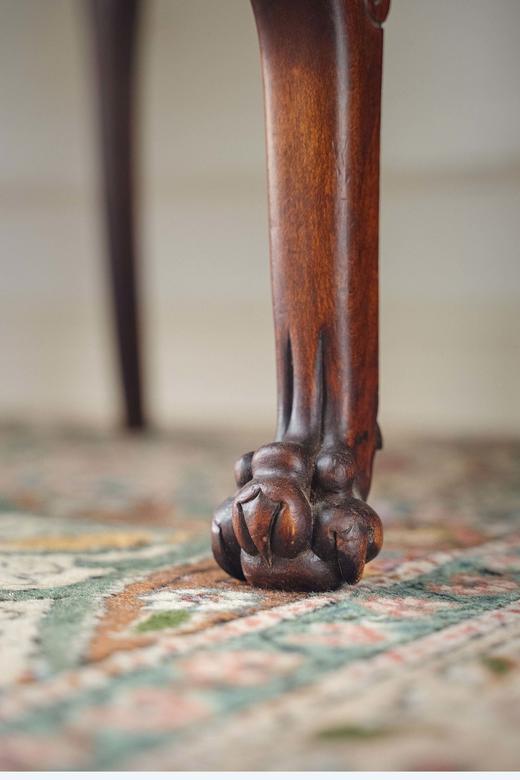 【已售】独角鹿西洋古董19世纪法国出品VIARDOT东方风格祥云回纹及蟠龙主题硬木镂雕装饰黄地花卉纹布面座椅一对 商品图8