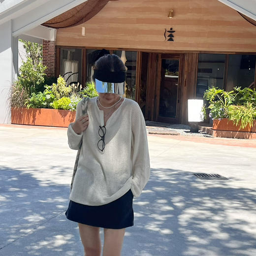 2508511   小禾 真丝亚麻 长袖针织上衣 商品图1