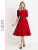 LIZZY 早秋优雅精致通勤赫本风短袖大摆连衣裙{配腰带}8009 商品缩略图0